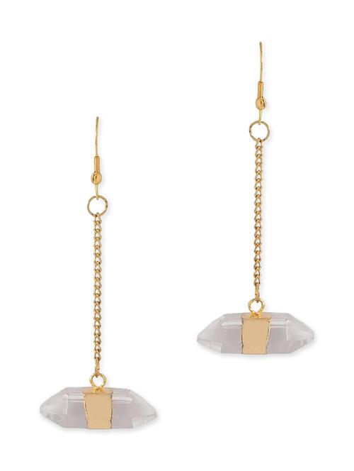 gold metal drop earrings - 11657181 - Very Small Image - 1
