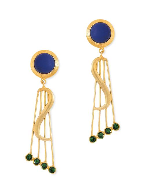 gold metal drop earrings - 11657263 - Very Small Image - 1