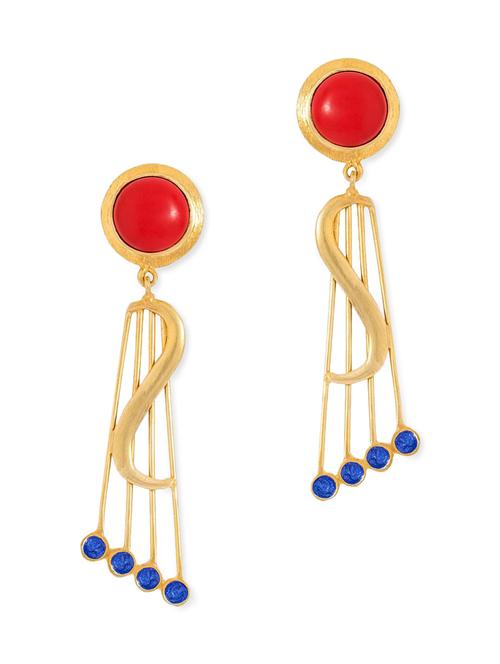 gold metal drop earrings - 11657264 - Very Small Image - 1