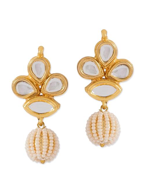 gold metal drop earrings - 11657347 - Very Small Image - 1