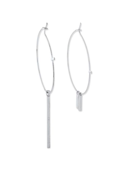 silver metal hoop earrings - 11657410 - Very Small Image - 1