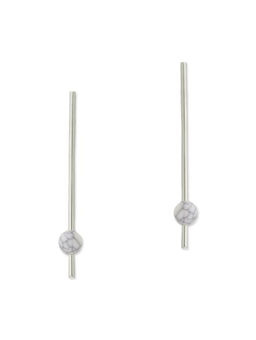 silver metal drop earrings - 11657457 - Very Small Image - 1