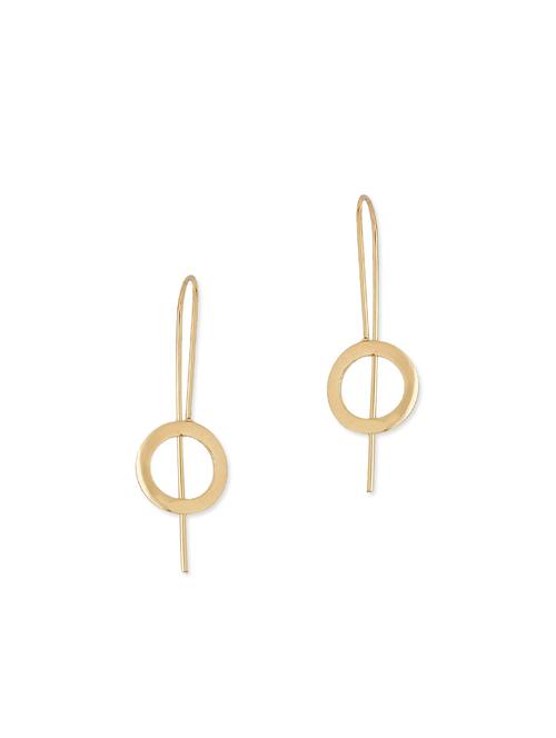 gold metal drop earrings - 11657519 - Very Small Image - 1