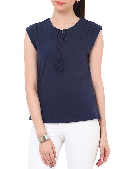 navy blue net top - 11659494 - Very Small Image - 1