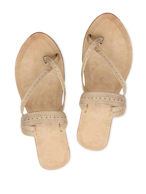 handmade cross strap kolhapuri slip on sandals - 1166625 - Very Small Image - 1