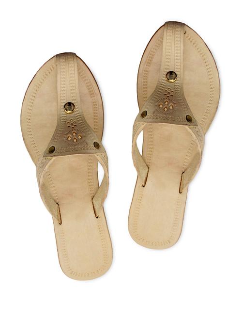 toe separator kolhapuri block heel slip on sandals - 1166631 - Very Small Image - 1