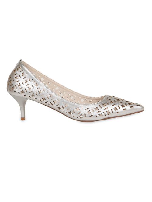 silver cutwork leatherette pumps - 1166715 - Very Small Image - 1