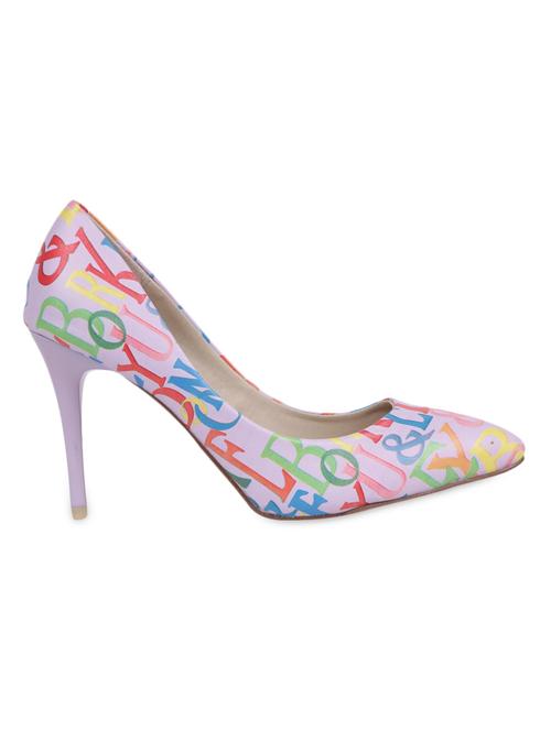 off white typographic printed leatherette pumps - 1166729 - Very Small Image - 1