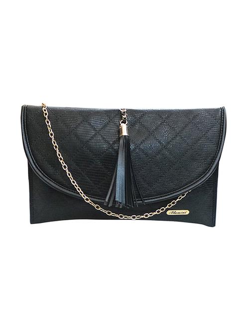 black textured silk clutch - 11669255 - Very Small Image - 1