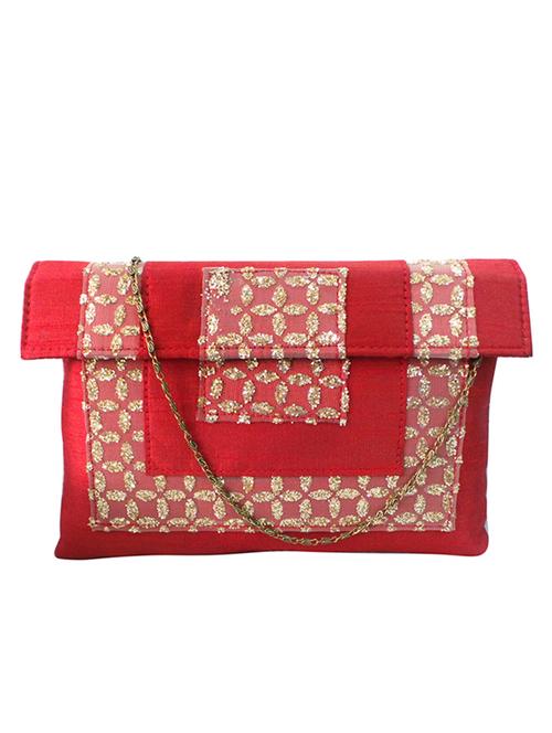 red patchwork silk clutch - 11669292 - Very Small Image - 1