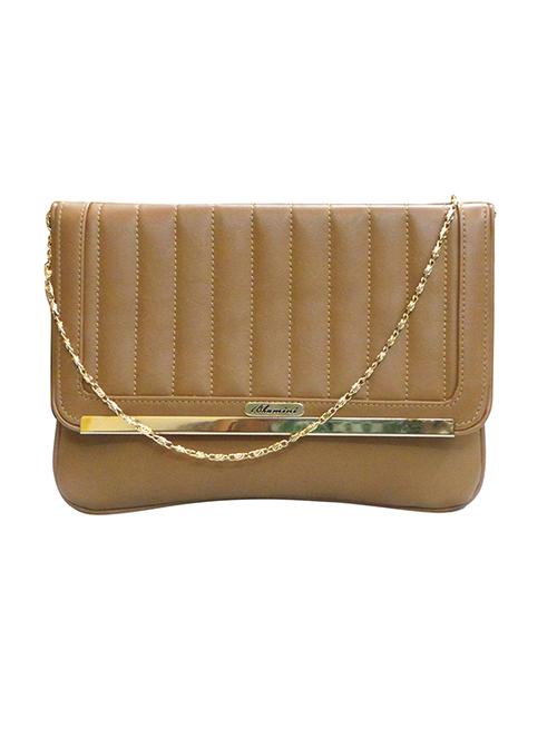 solid brown faux leather clutch - 11669302 - Very Small Image - 1