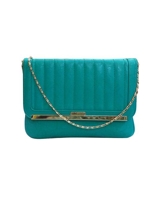 solid green blue faux leather clutch - 11669305 - Very Small Image - 1