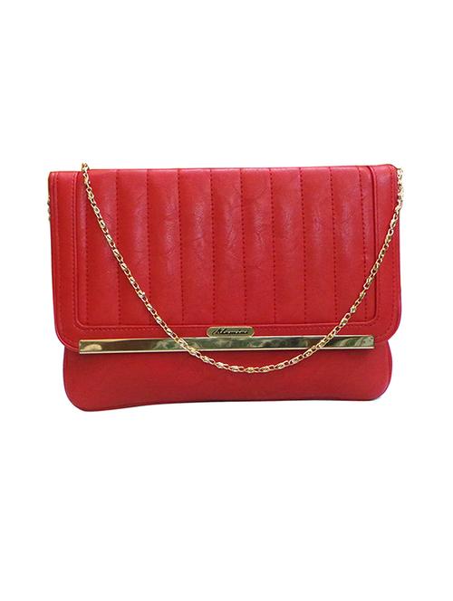 solid red faux leather clutch - 11669308 - Very Small Image - 1
