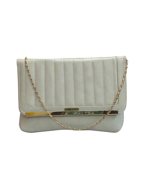 solid off-white faux leather clutch - 11669309 - Very Small Image - 1