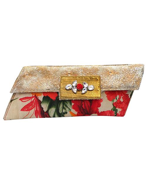 beige embellished silk clutch - 11669311 - Very Small Image - 1