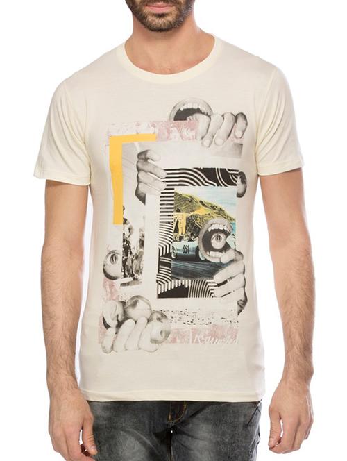 white printed cotton t-shirt - 11669505 - Very Small Image - 1