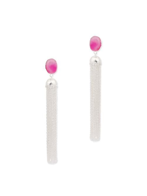 silver brass drop earring - 11671288 - Very Small Image - 1