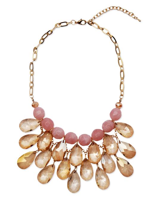champagne pink crystal statement necklace - 1167369 - Very Small Image - 1