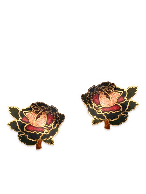 multicolored meenakari worked copper clip-on earrings - 11675817 - Very Small Image - 1
