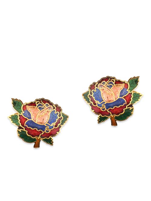 multicolored meenakari studs earrings - 11675821 - Very Small Image - 1
