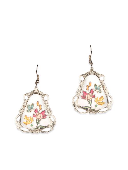 multicolored meenakari worked copper earrings - 11675825 - Very Small Image - 1