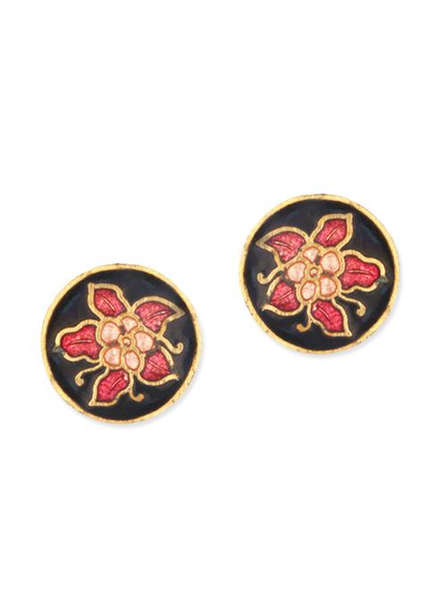 black meenakari studs earrings - 11675901 - Very Small Image - 1