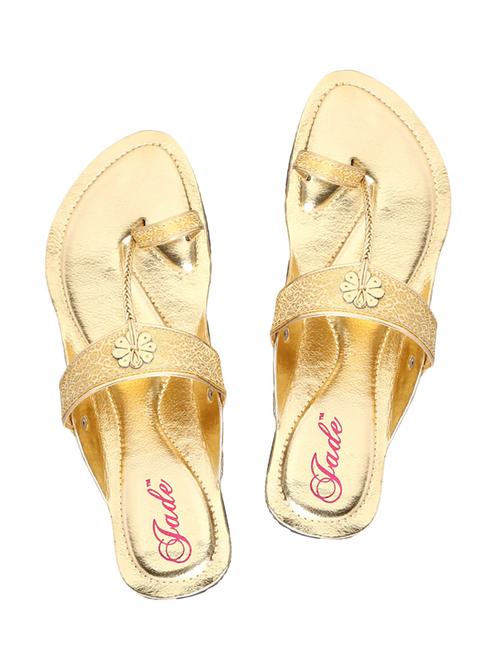 gold one toe kolhapuri - 11685826 - Very Small Image - 1