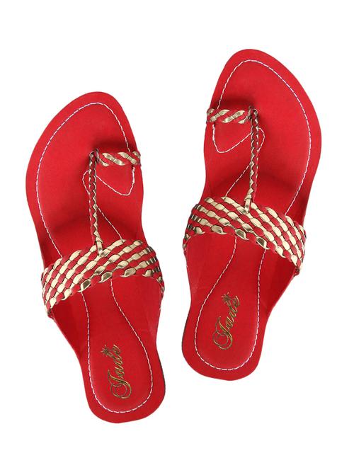 red one toe kolhapuri - 11685835 - Very Small Image - 1