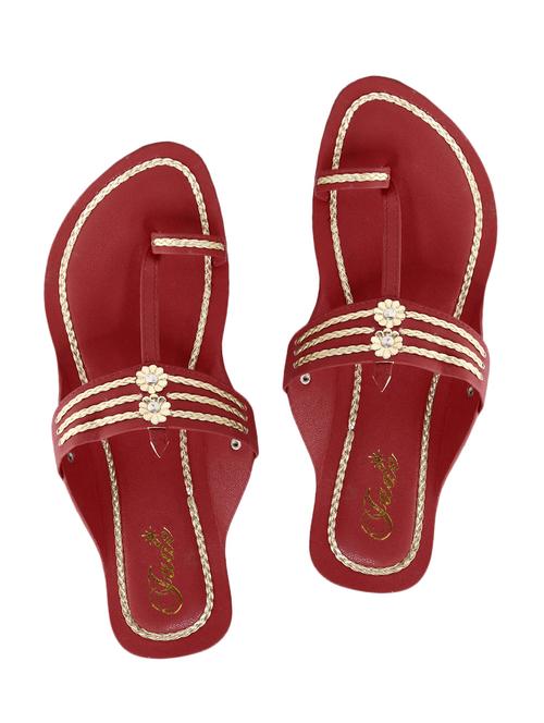 maroon one toe kolhapuri - 11685858 - Very Small Image - 1