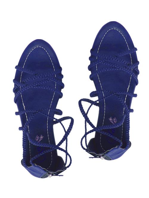 blue faux leather back strap sandals - 11685914 - Very Small Image - 1