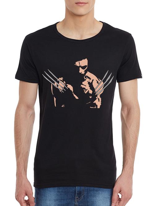 black printed cotton t-shirt - 11687508 - Very Small Image - 1