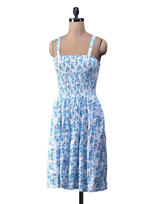 printed summer dress with smocking detail - 1168865 - Very Small Image - 1