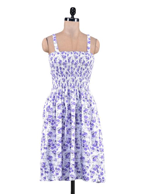 printed summer dress with smocking detail - 1168866 - Very Small Image - 1
