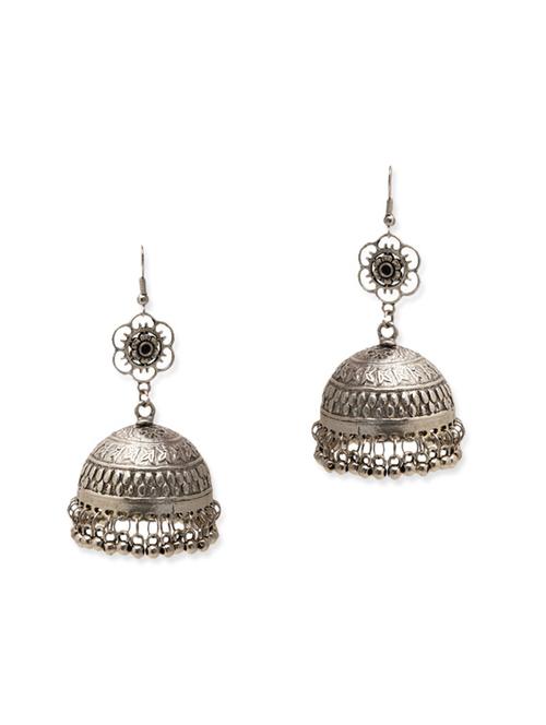 silver metal drop earrings - 11696036 - Very Small Image - 1
