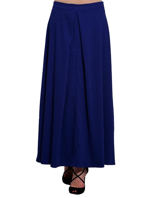 solid dark blue maxi skirt - 11697820 - Very Small Image - 1