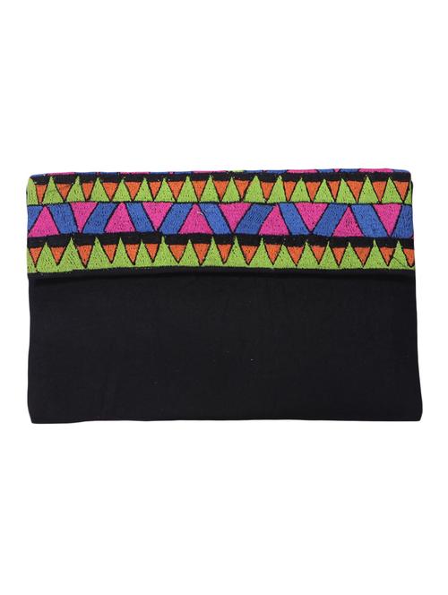 black embroidered leather clutch - 11703581 - Very Small Image - 1