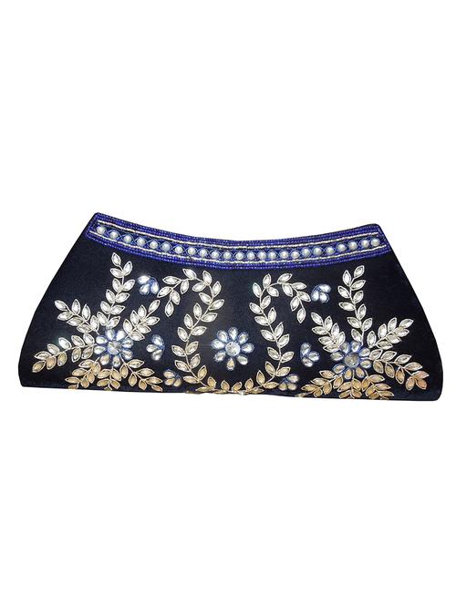 blue embroidered velvet clutch - 11705187 - Very Small Image - 1