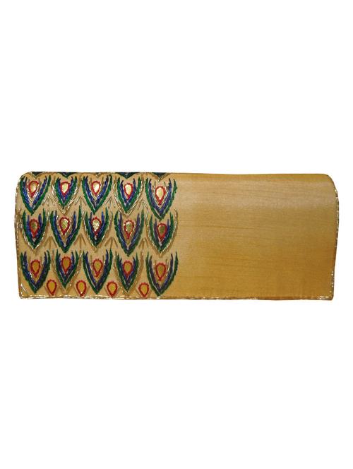 golden embellished faux silk clutch - 11706879 - Very Small Image - 1