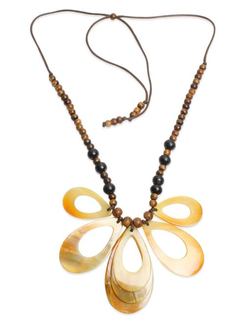 brown cotton long necklace - 11707313 - Very Small Image - 1