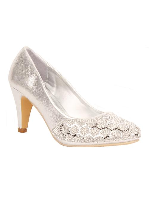 silver fabric pumps - 11707358 - Very Small Image - 1
