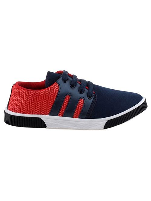 red synthetic lace up sneakers - 11707444 - Very Small Image - 1