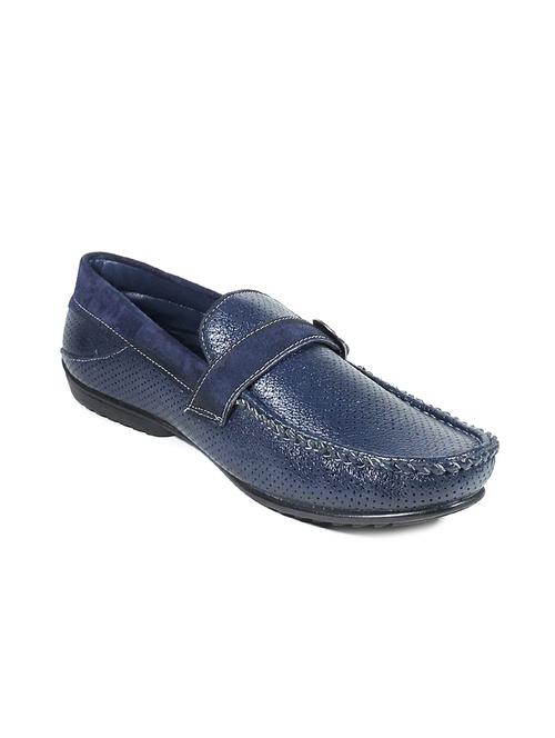 solid blue leather loafers - 11718210 - Very Small Image - 1