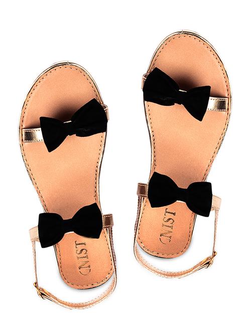 open toe bow embellished flat sandals - 1171979 - Very Small Image - 1
