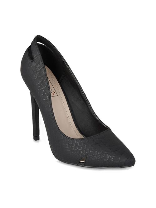 black textured faux leather pumps - 11722073 - Very Small Image - 1