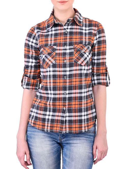 multi colored checkered cotton shirt - 11723367 - Very Small Image - 1