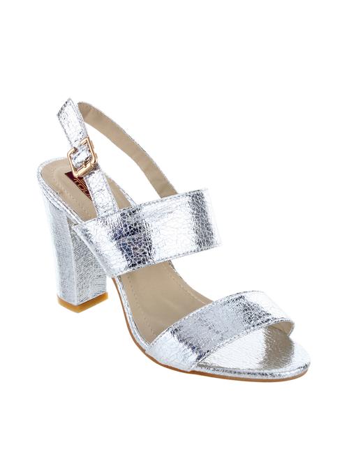 silver leatherette backstrap sandal - 11724641 - Very Small Image - 1