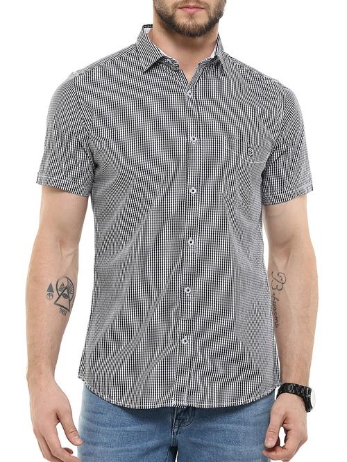 black cotton casual shirt - 11726448 - Very Small Image - 1