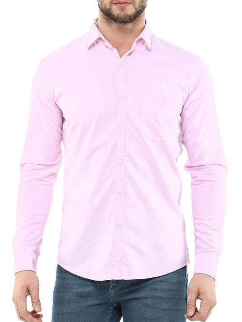 pink cotton casual shirt - 11726460 - Very Small Image - 1