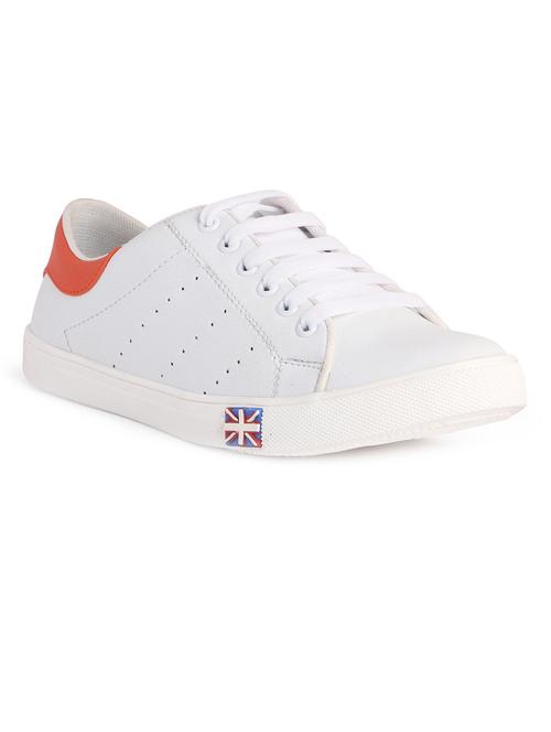 white leatherette lae up sneaker - 11734471 - Very Small Image - 1