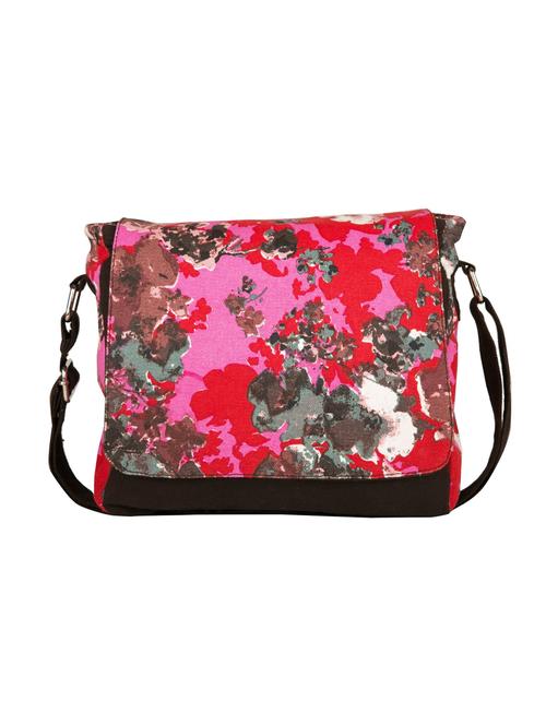 multi printed canvas sling bag - 11734909 - Very Small Image - 1